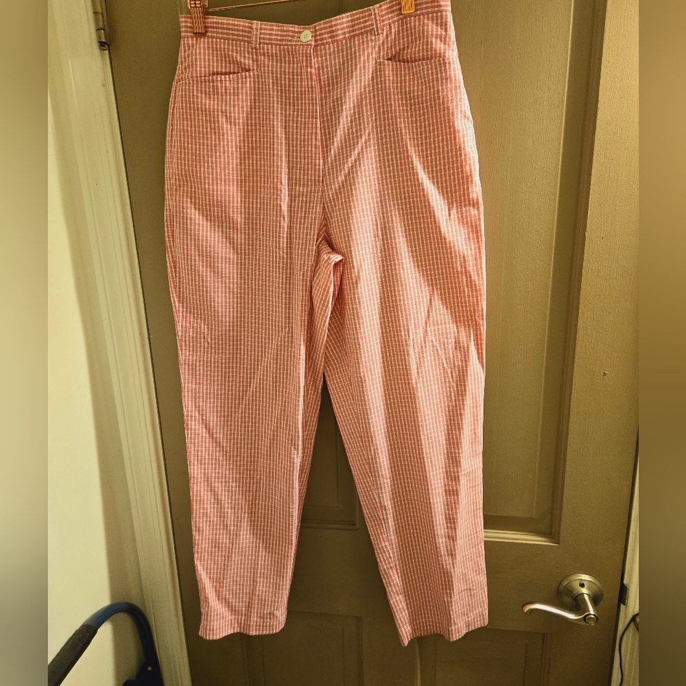 * Talbots petite size 8 pink plaid pants